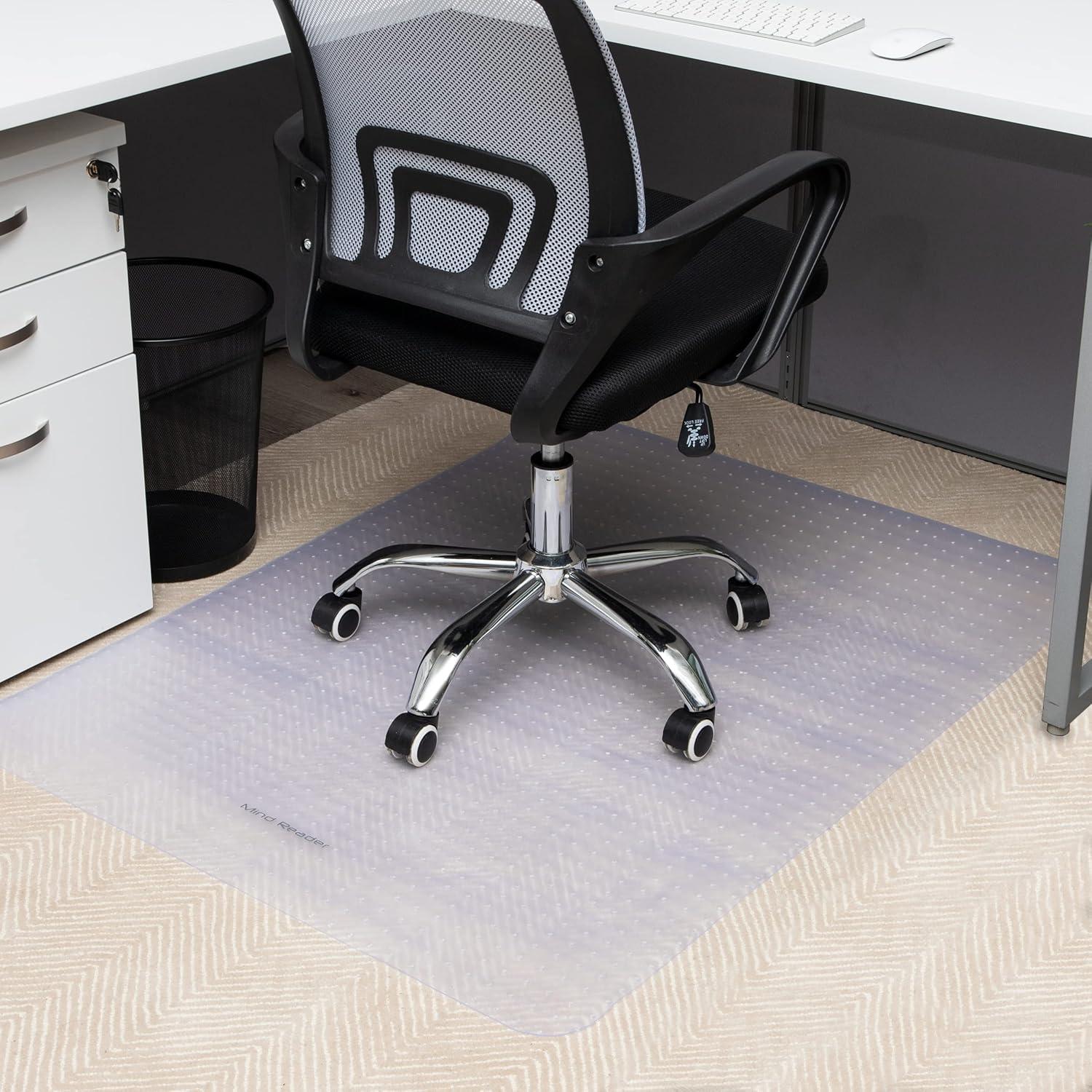 imageMind Reader Office Chair Mat for Carpet Under Desk Protector Carpet Grips Rolling PVC 3525 L x 47 W x 00625 H ClearClear