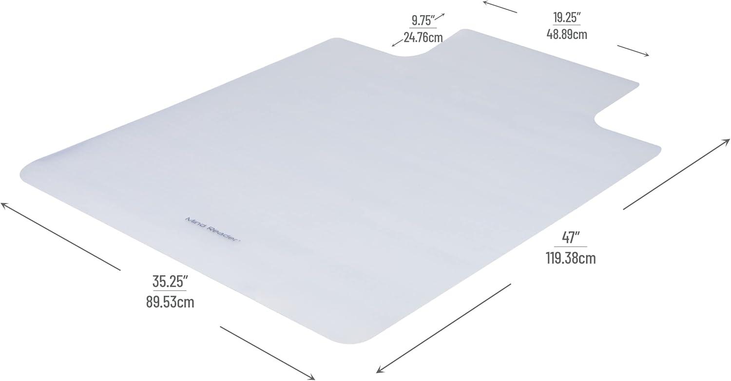 imageMind Reader Office Chair Mat for Carpet Under Desk Protector Carpet Grips Rolling PVC 3525 L x 47 W x 00625 H ClearClear