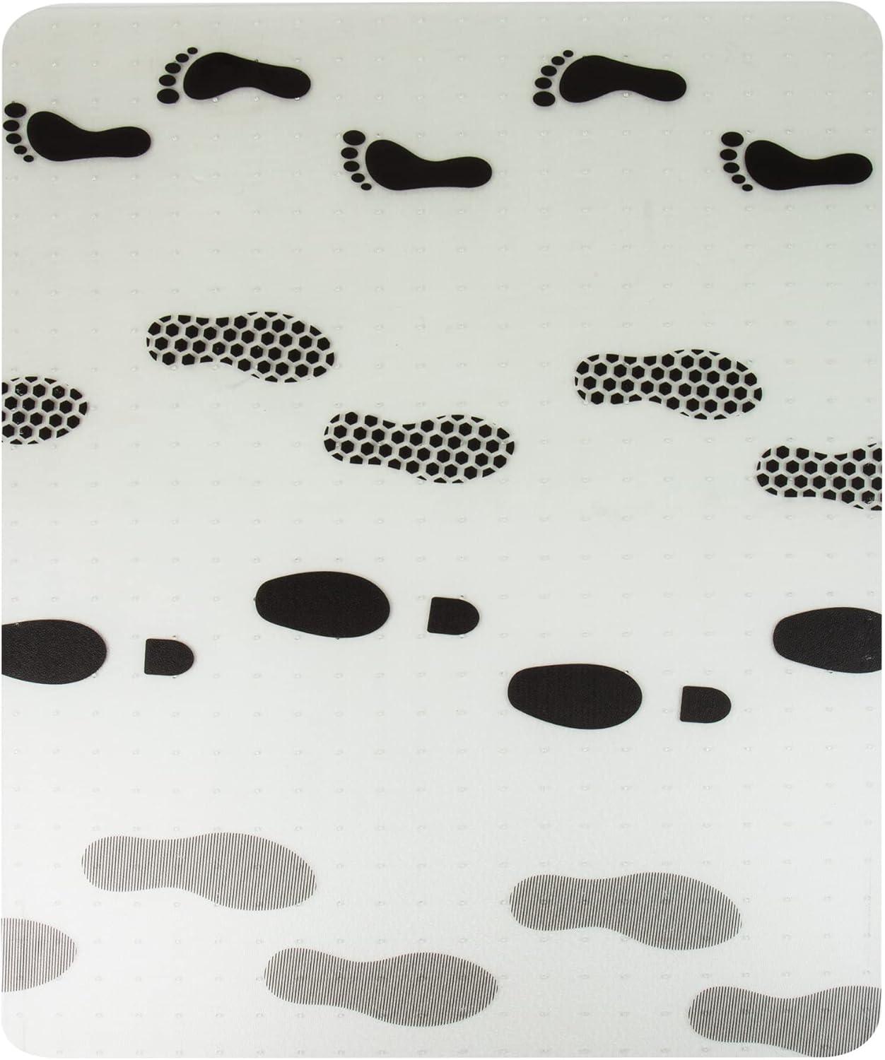 imageMind Reader Office Chair Mat for Carpet Under Desk Protector Carpet Grips Rolling Polycarbonate 355 L x 4725 W x 00625 H ClearClear With Black Going Places Footprint Art