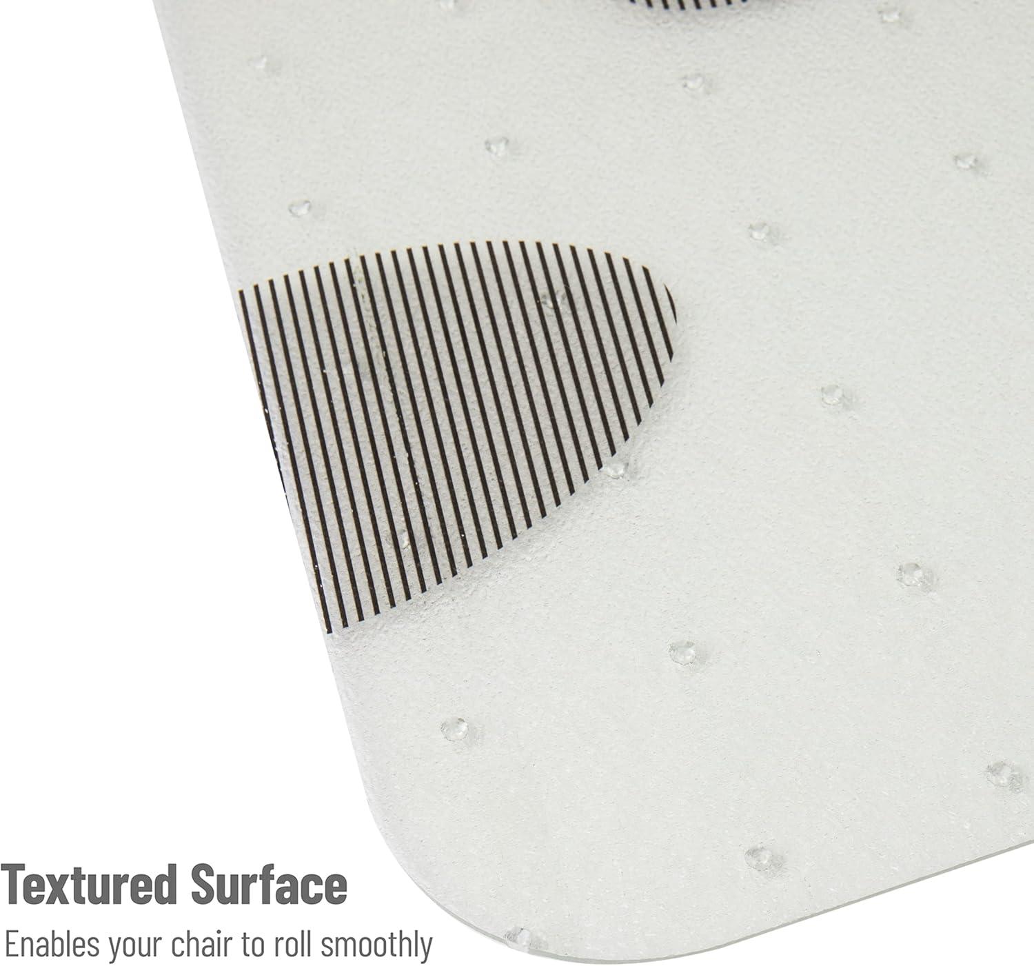 imageMind Reader Office Chair Mat for Carpet Under Desk Protector Carpet Grips Rolling Polycarbonate 355 L x 4725 W x 00625 H ClearClear With Black Going Places Footprint Art