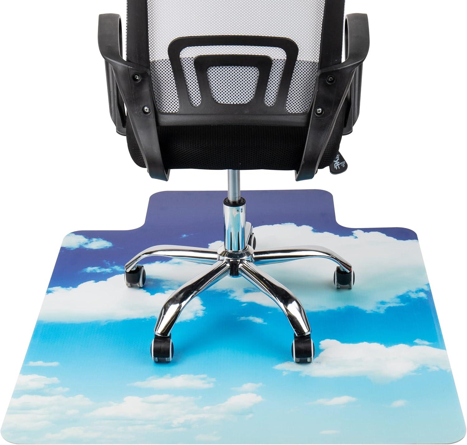 imageMind Reader Office Chair Mat for Carpet Under Desk Protector Carpet Grips Rolling Polycarbonate 355 L x 4725 W x 00625 H ClearHead in the Clouds Art