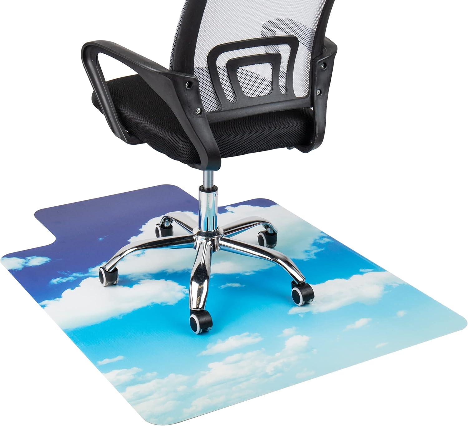 imageMind Reader Office Chair Mat for Carpet Under Desk Protector Carpet Grips Rolling Polycarbonate 355 L x 4725 W x 00625 H ClearHead in the Clouds Art