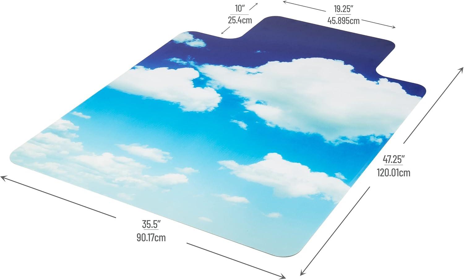 imageMind Reader Office Chair Mat for Carpet Under Desk Protector Carpet Grips Rolling Polycarbonate 355 L x 4725 W x 00625 H ClearHead in the Clouds Art