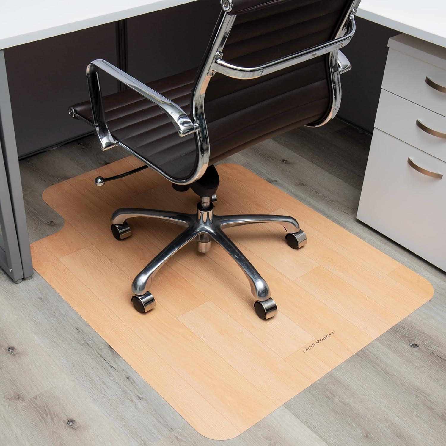 imageMind Reader Office Chair Mat for Hardwood Floors Under Desk Floor Protector Rolling PVC 355 L x 4750 W x 00625 H Woodtone