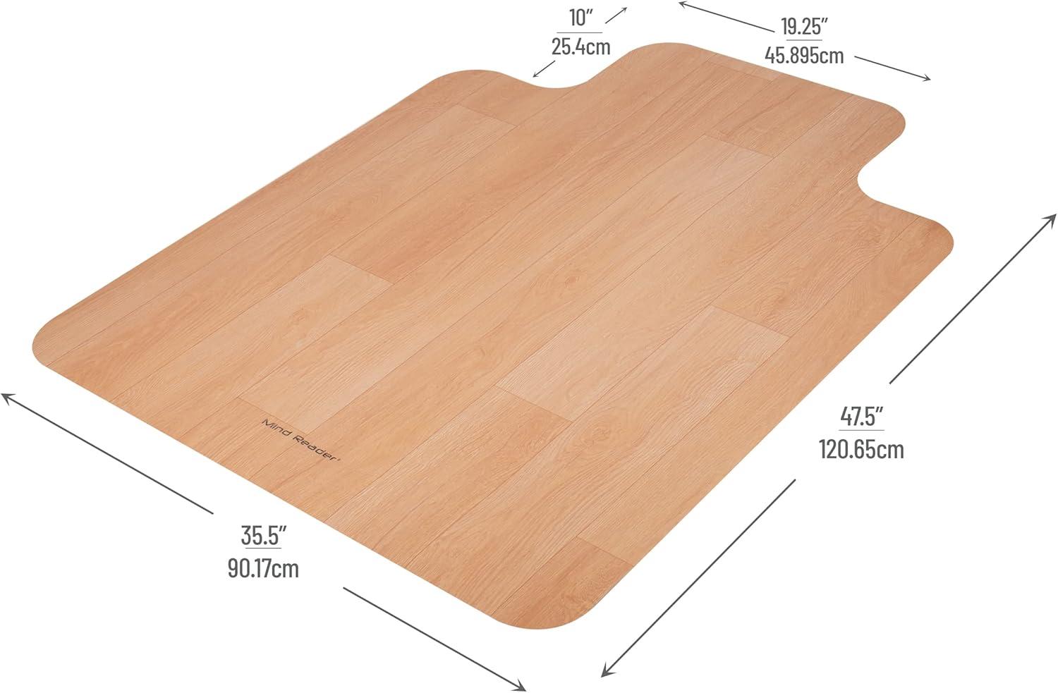 imageMind Reader Office Chair Mat for Hardwood Floors Under Desk Floor Protector Rolling PVC 355 L x 4750 W x 00625 H Woodtone
