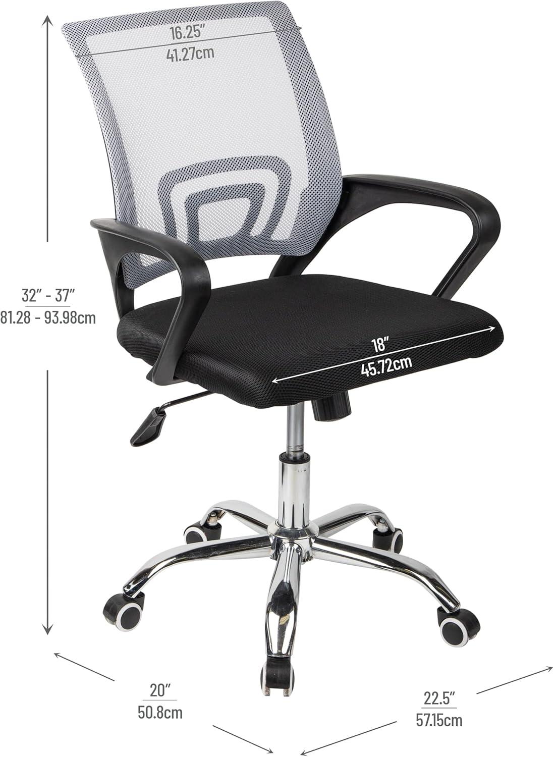 imageMind Reader Office Chair with Wheels Height Adjustable Desk Chair Computer Chair 225 L x 225 W x 3337 H SilverSilver