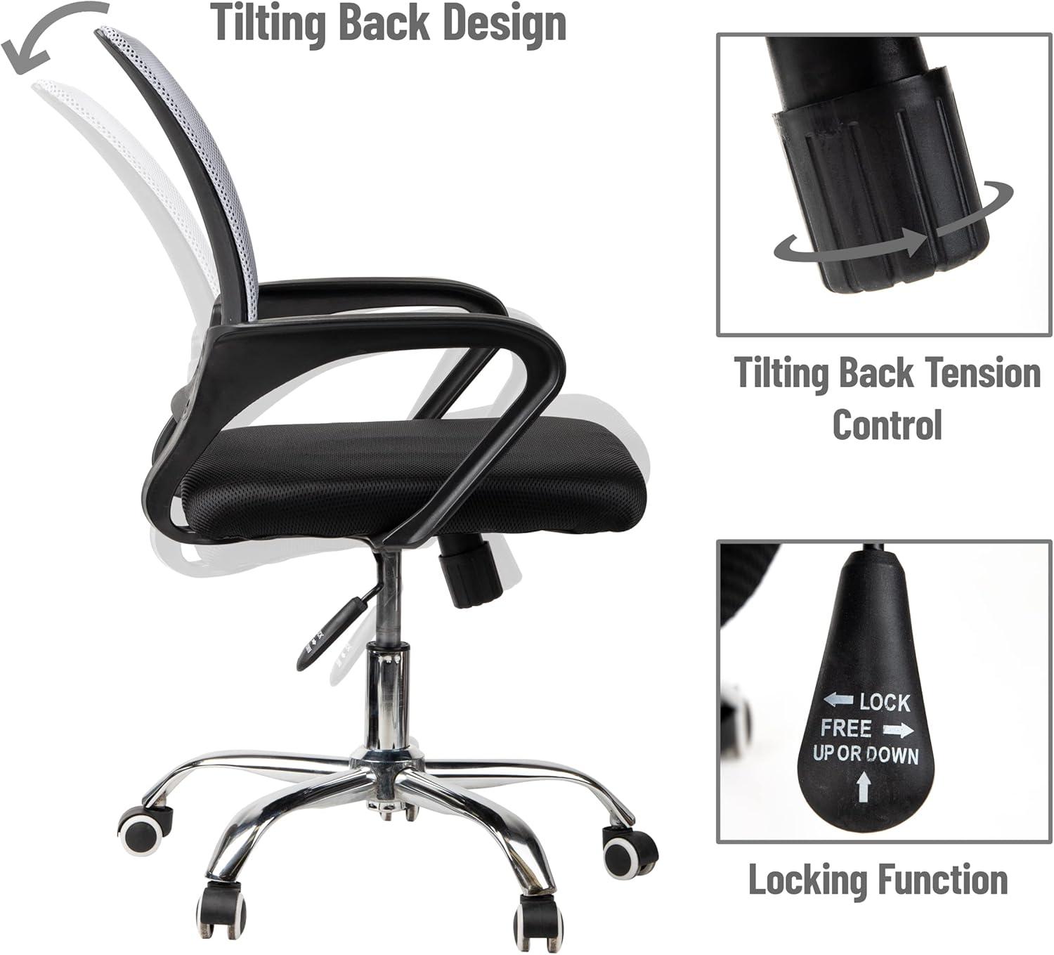 imageMind Reader Office Chair with Wheels Height Adjustable Desk Chair Computer Chair 225 L x 225 W x 3337 H SilverSilver