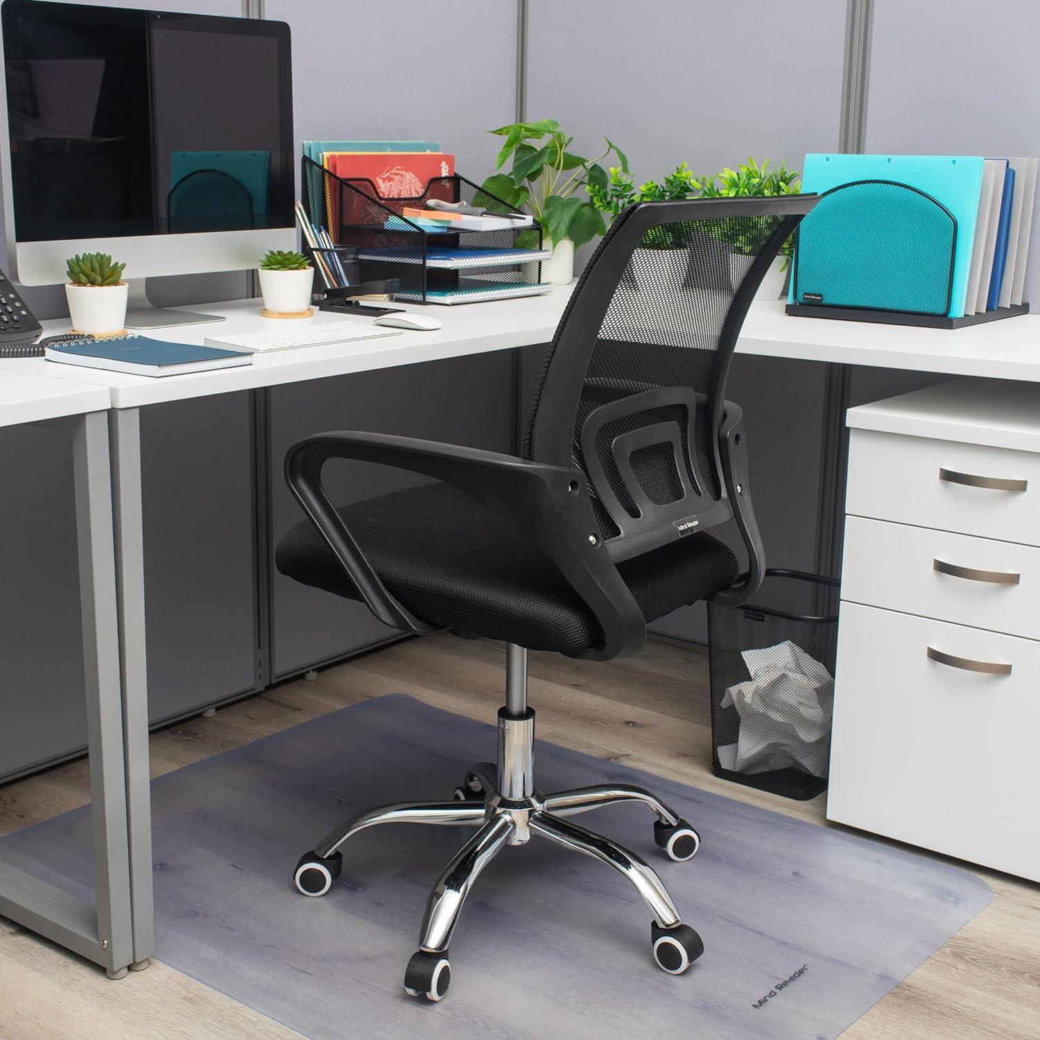 imageMind Reader Office Chair with Wheels Height Adjustable Desk Chair Office 24 L x 20 W x 4450 H BlackBlack 225l X 225w X 3337h
