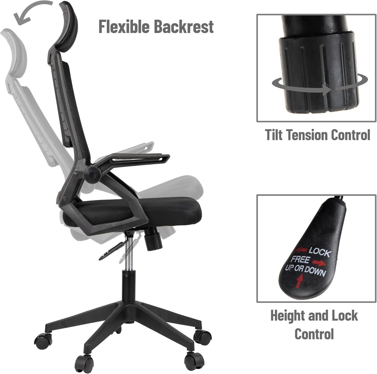 imageMind Reader Office Chair with Wheels Height Adjustable Desk Chair Office 24 L x 20 W x 4450 H BlackBlack 235l X 20w X 4549h