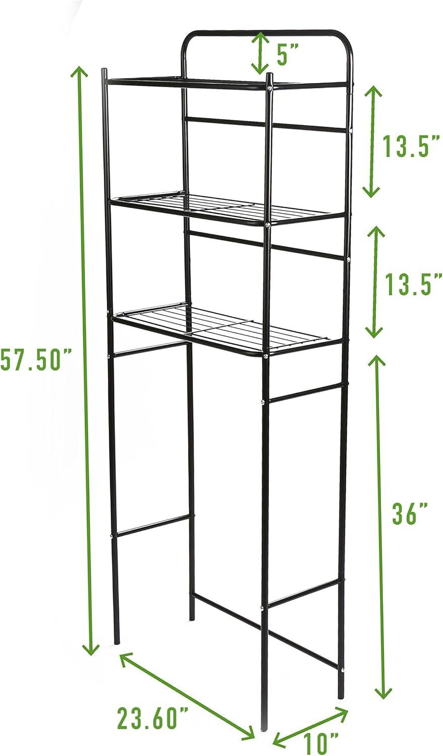 imageMind Reader Over The Toilet Storage Rack Bathroom Organizer Bathroom Shelves Metal 235 L x 1025 W x 705 H BlackBlack