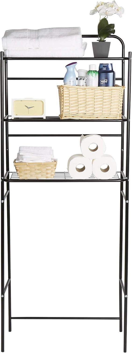 imageMind Reader Over The Toilet Storage Rack Bathroom Organizer Bathroom Shelves Metal 235 L x 1025 W x 705 H BlackBlack