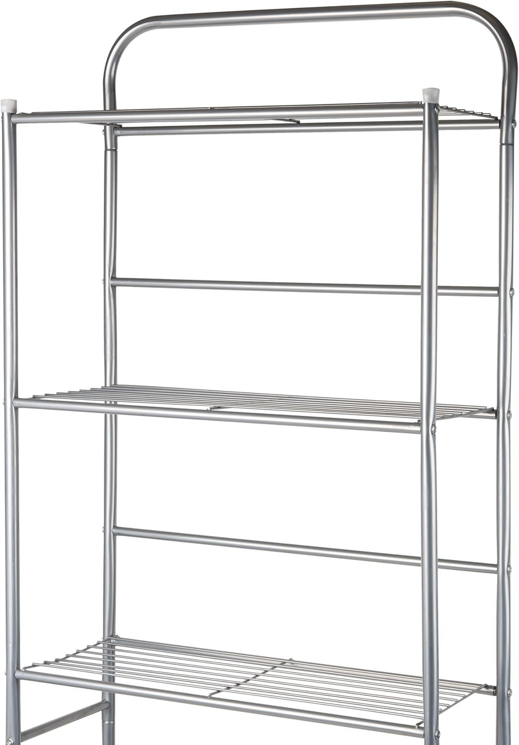 imageMind Reader Over The Toilet Storage Rack Bathroom Organizer Bathroom Shelves Metal 235 L x 1025 W x 705 H BlackSilver