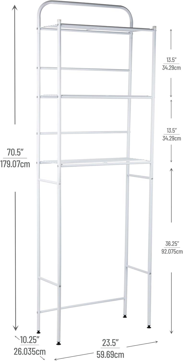 imageMind Reader Over The Toilet Storage Rack Bathroom Organizer Bathroom Shelves Metal 235 L x 1025 W x 705 H BlackWhite