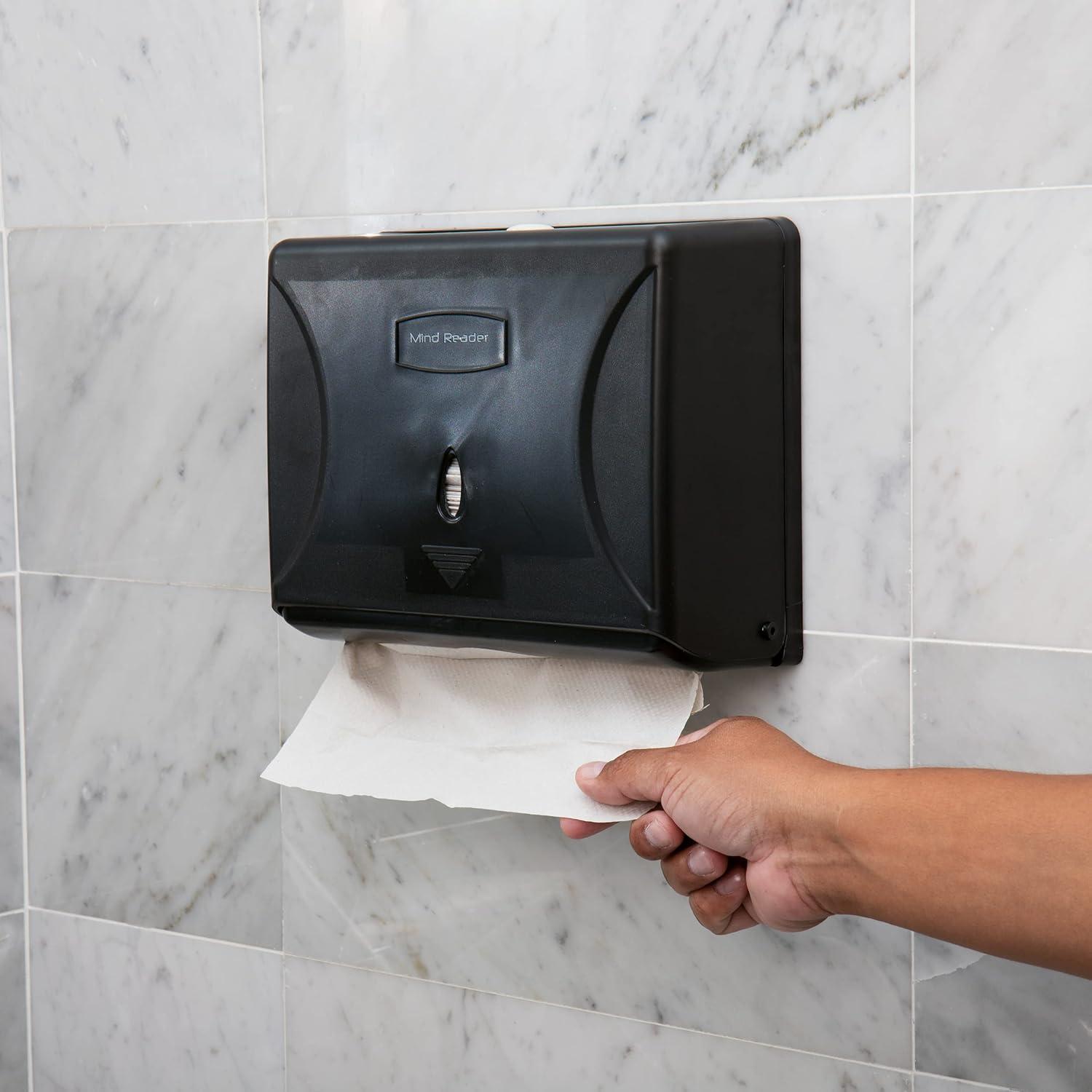 imageMind Reader Paper Towel Dispenser TriFold Towel Holder Restroom Wall Mount Bathroom 1025L x 375W x 8H BlackBlack