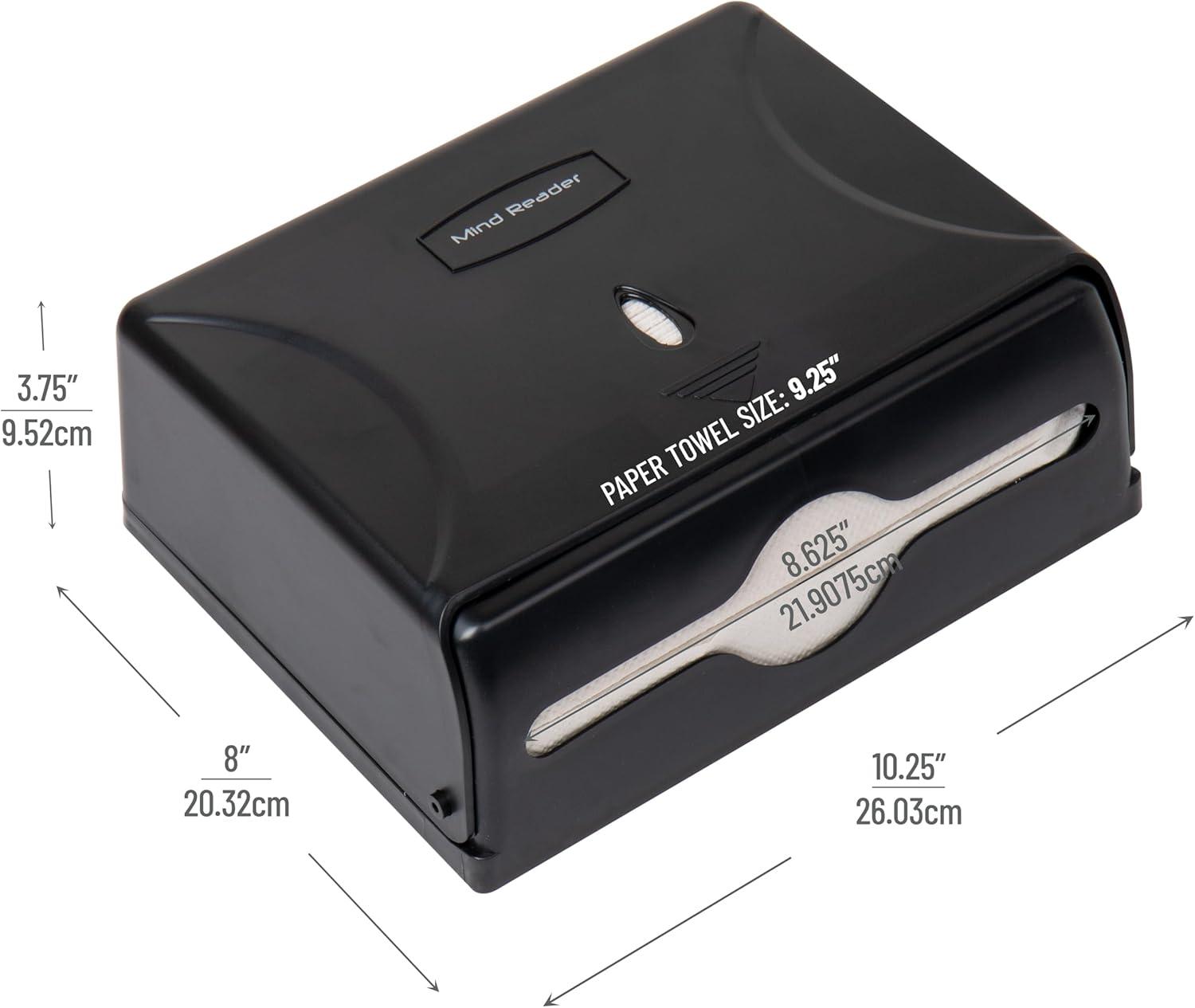 imageMind Reader Paper Towel Dispenser TriFold Towel Holder Restroom Wall Mount Bathroom 1025L x 375W x 8H BlackBlack