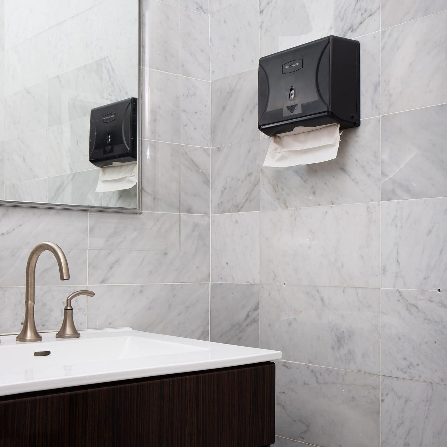 imageMind Reader Paper Towel Dispenser TriFold Towel Holder Restroom Wall Mount Bathroom 1025L x 375W x 8H BlackBlack