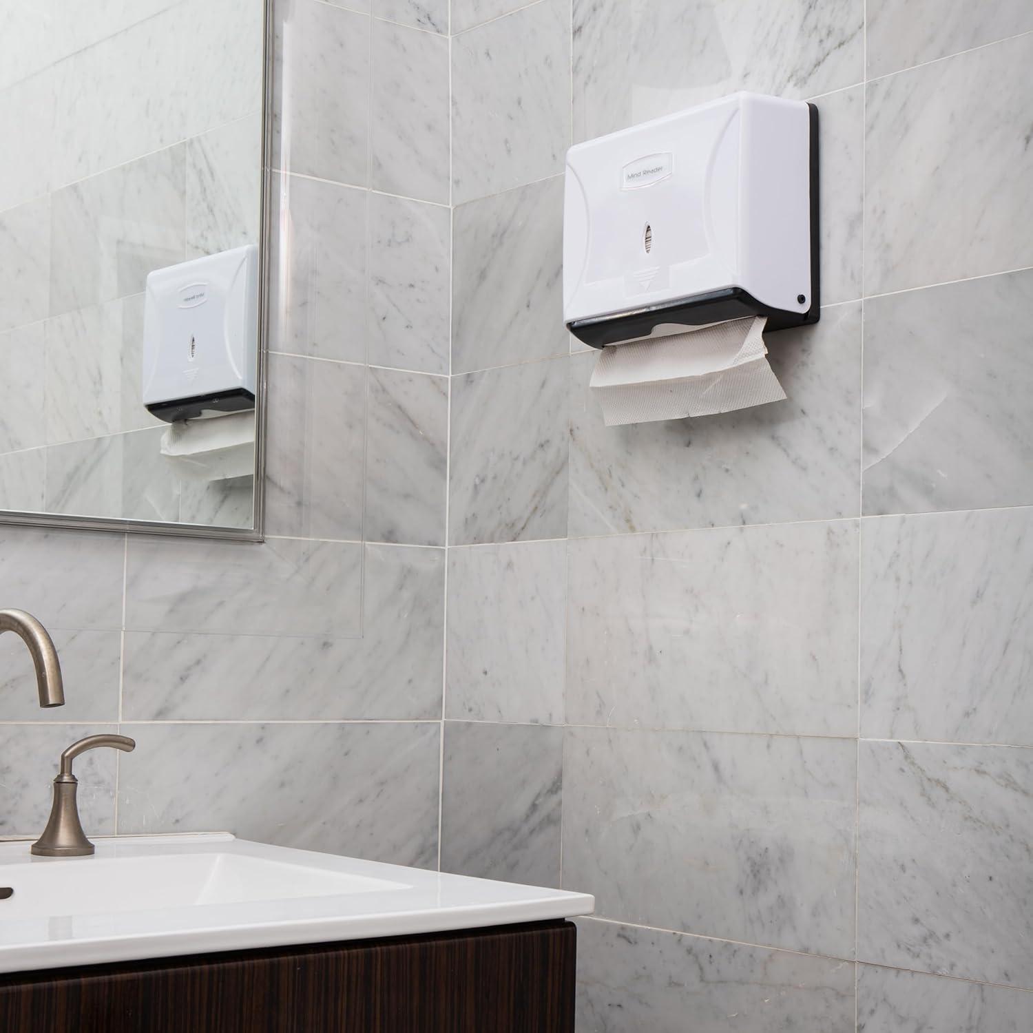 imageMind Reader Paper Towel Dispenser TriFold Towel Holder Restroom Wall Mount Bathroom 1025L x 375W x 8H BlackWhite