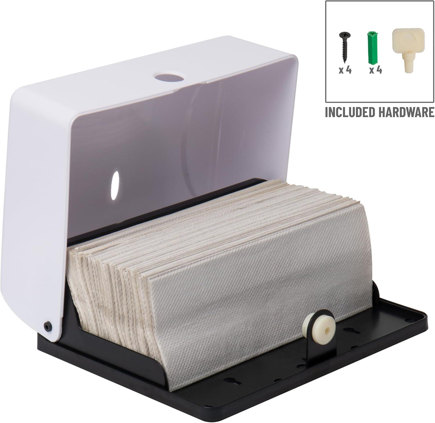 imageMind Reader Paper Towel Dispenser TriFold Towel Holder Restroom Wall Mount Bathroom 1025L x 375W x 8H BlackWhite