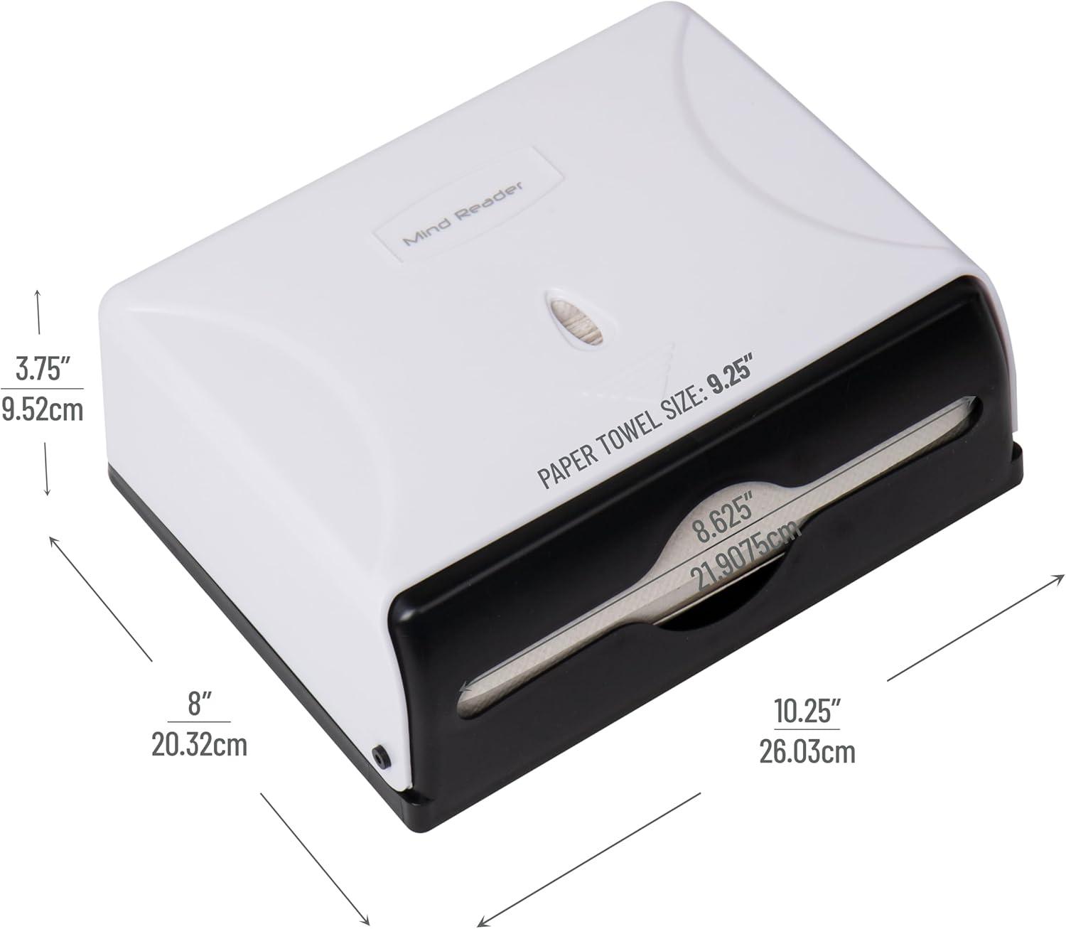 imageMind Reader Paper Towel Dispenser TriFold Towel Holder Restroom Wall Mount Bathroom 1025L x 375W x 8H BlackWhite