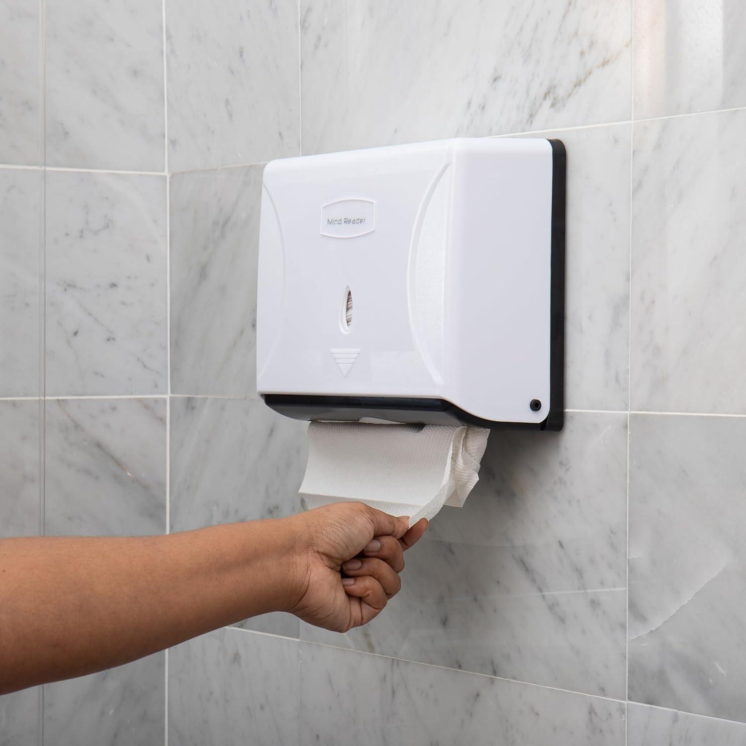 imageMind Reader Paper Towel Dispenser TriFold Towel Holder Restroom Wall Mount Bathroom 1025L x 375W x 8H BlackWhite