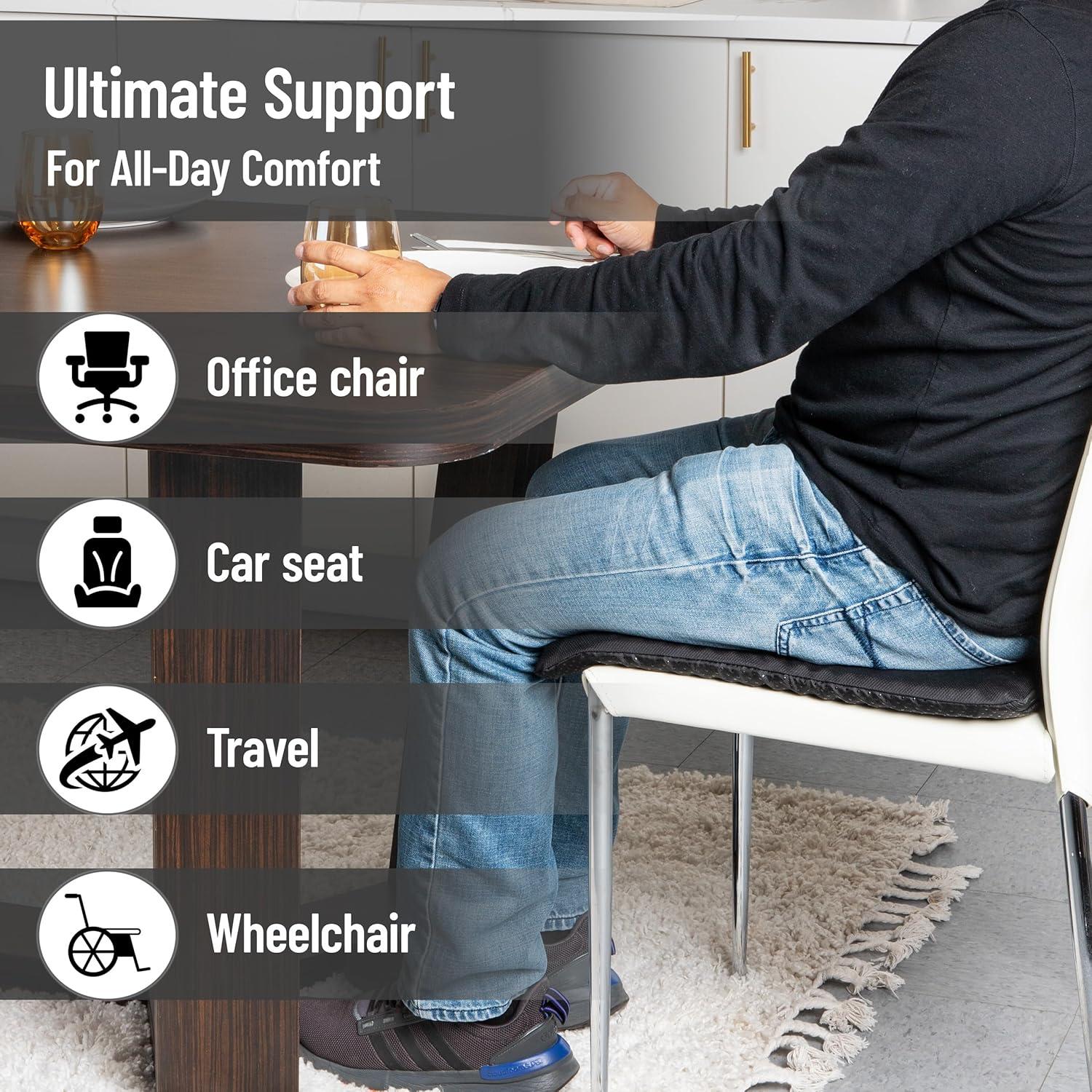 imageMind Reader Seat Cushion with Gel Core Ergonomic Pressure Relief for Tailbone Hip Coccyx amp Sciatica Pain Office Car Wheelchair Black