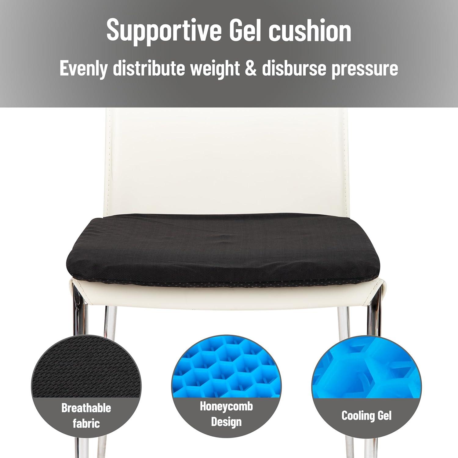 imageMind Reader Seat Cushion with Gel Core Ergonomic Pressure Relief for Tailbone Hip Coccyx amp Sciatica Pain Office Car Wheelchair Black