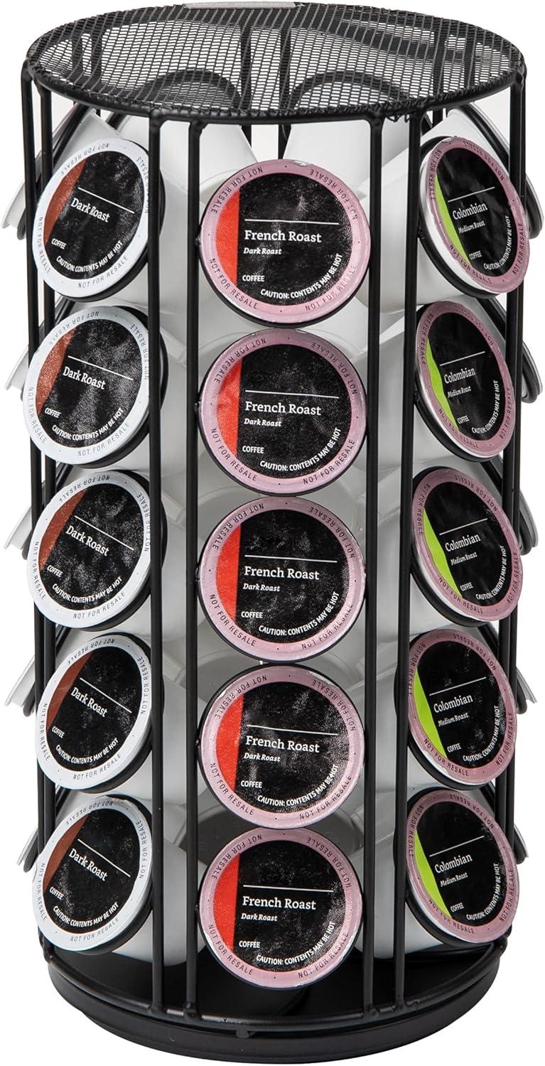 imageMind Reader Single Serve Coffee Pod Carousel 35 Pod Capacity Lazy Susan Metal Mesh 615L x 615W x 125H BlackBlack
