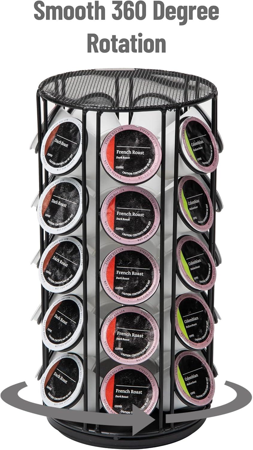 imageMind Reader Single Serve Coffee Pod Carousel 35 Pod Capacity Lazy Susan Metal Mesh 615L x 615W x 125H BlackBlack
