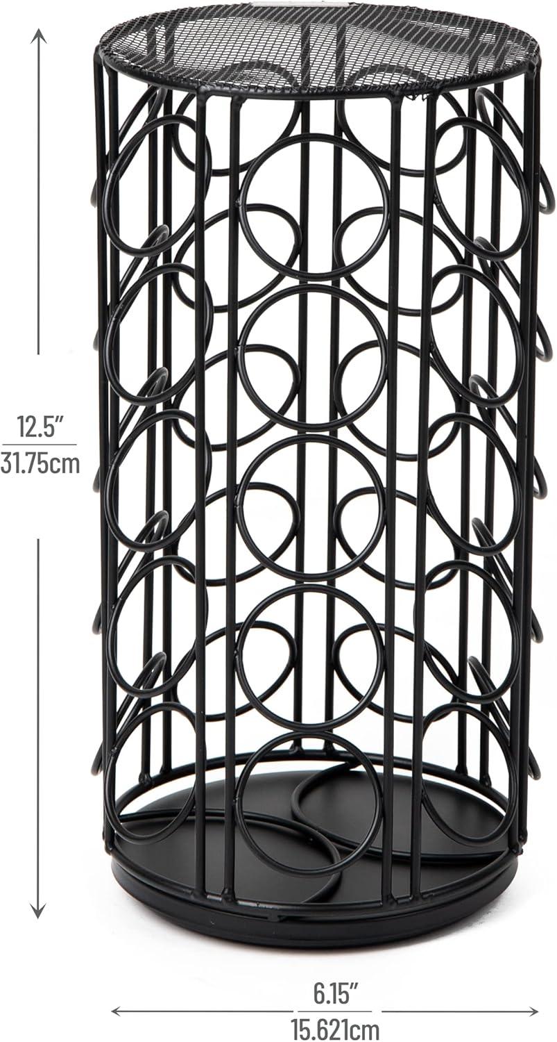 imageMind Reader Single Serve Coffee Pod Carousel 35 Pod Capacity Lazy Susan Metal Mesh 615L x 615W x 125H BlackBlack