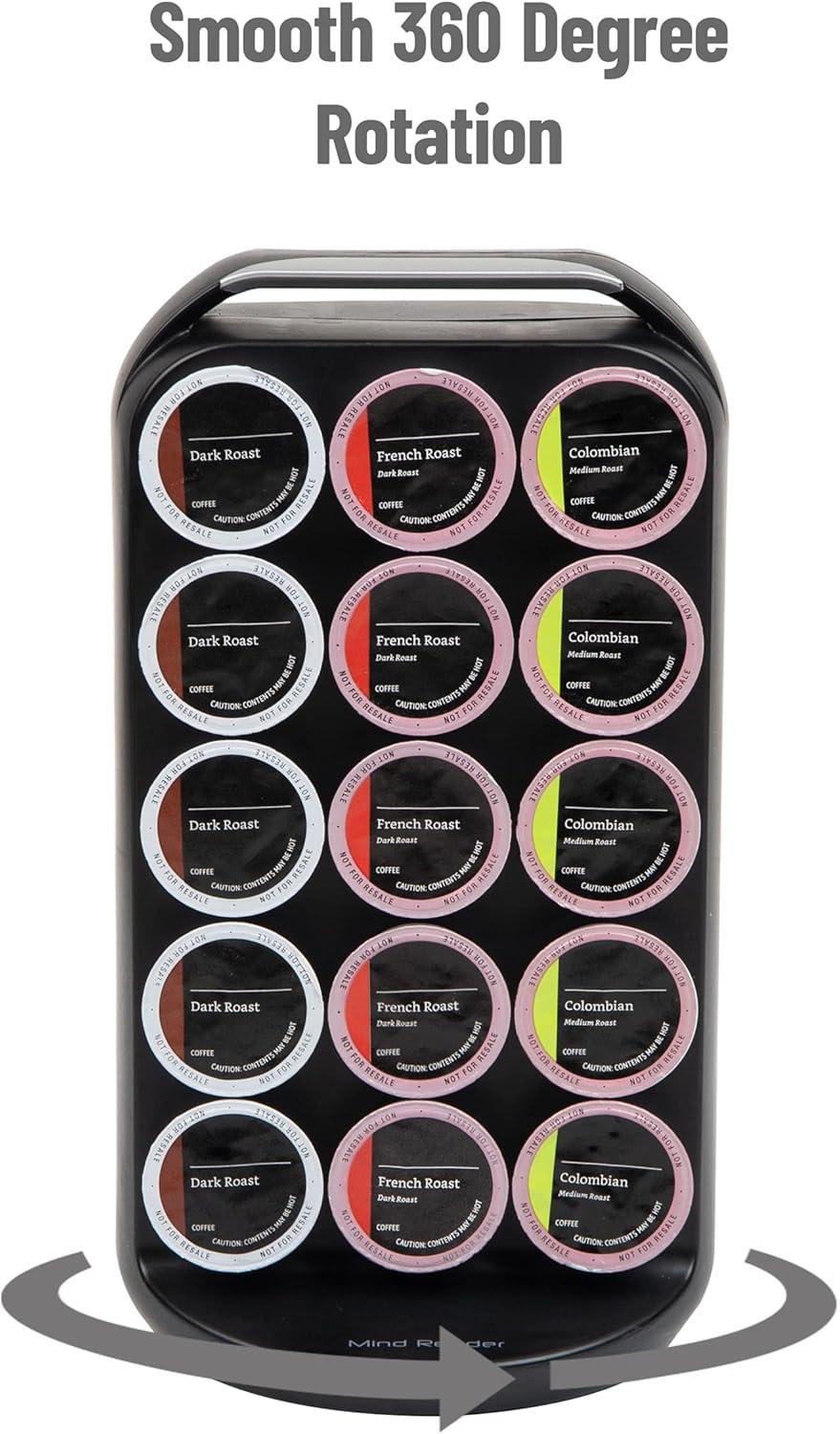 imageMind Reader Single Serve Coffee Pod Carousel 35 Pod Capacity Lazy Susan Metal Mesh 615L x 615W x 125H BlackBlack