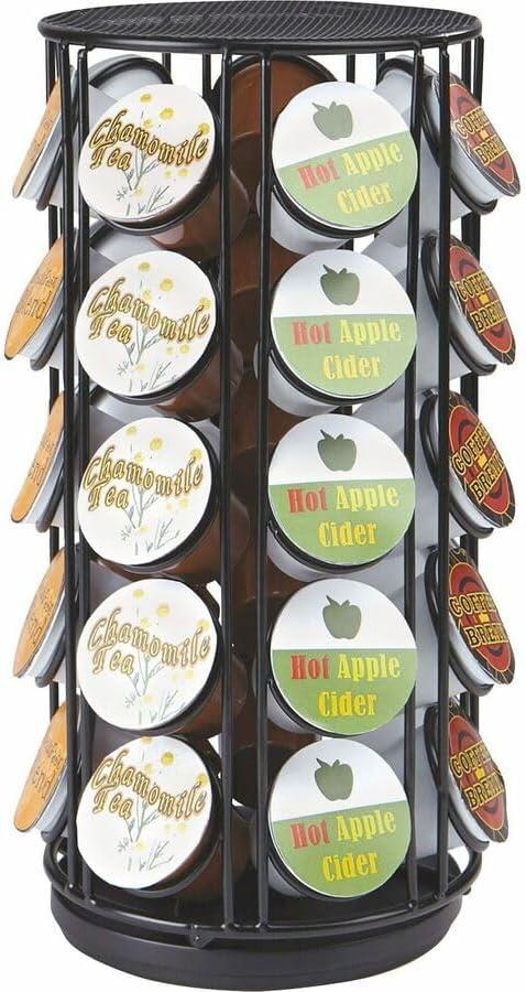 imageMind Reader Single Serve Coffee Pod Carousel 35 Pod Capacity Lazy Susan Metal Mesh 615L x 615W x 125H BlackBlack
