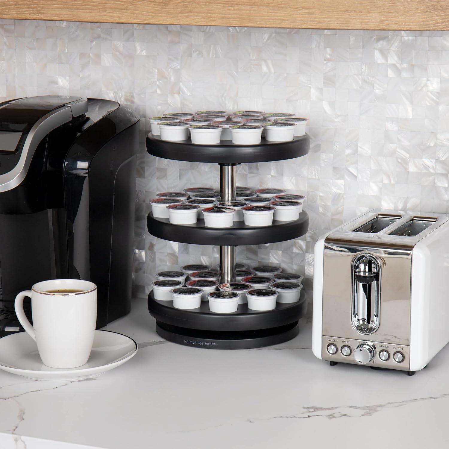 imageMind Reader Single Serve Coffee Pod Carousel 45 Pod Capacity Countertop Breakroom 95L x 95W x 1175H BlackBlack