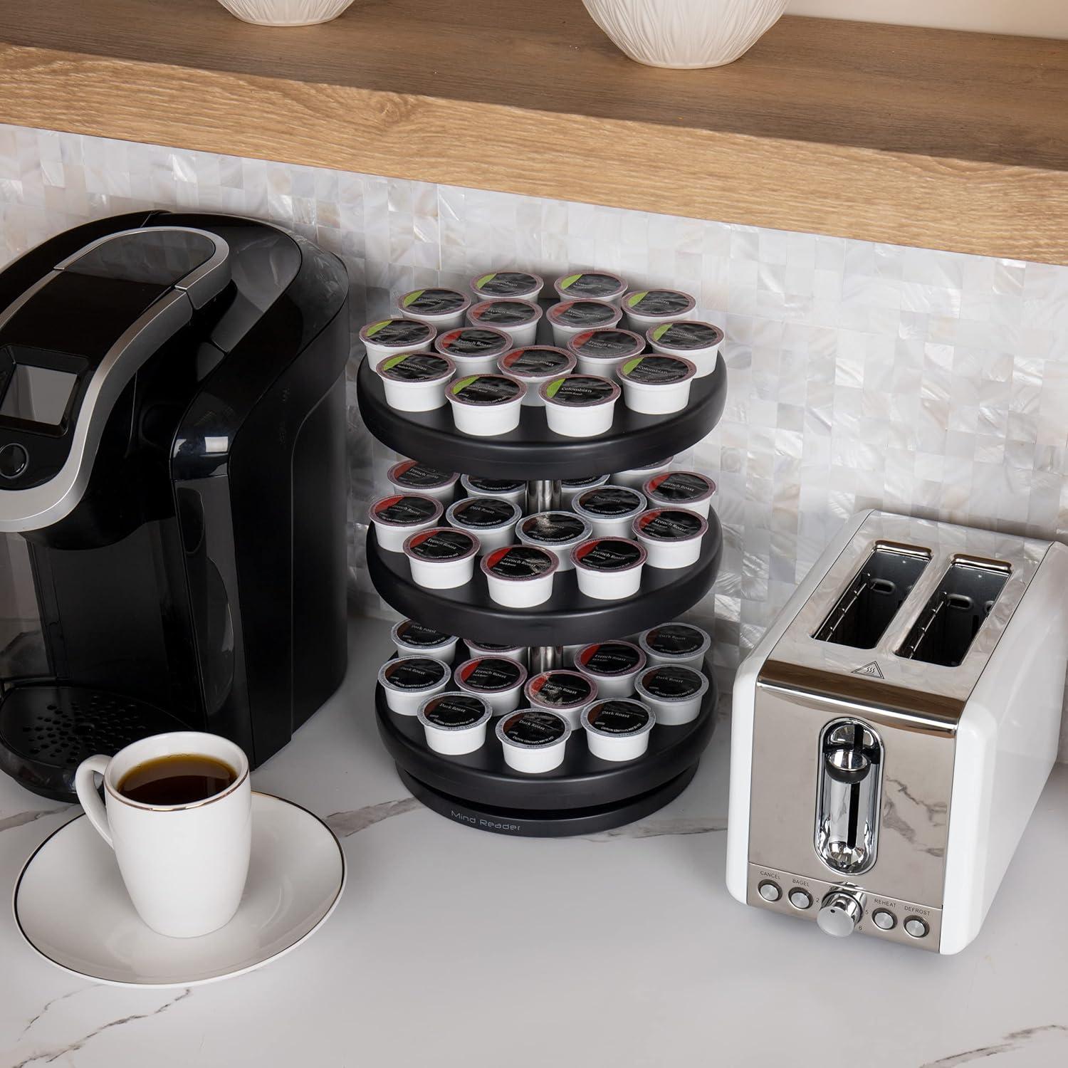 imageMind Reader Single Serve Coffee Pod Carousel 45 Pod Capacity Countertop Breakroom 95L x 95W x 1175H BlackBlack