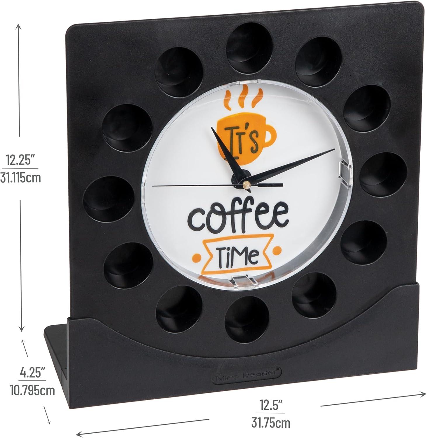 imageMind Reader Single Serve Coffee Pod Clock 12 Pod Capacity Countertop or Wall Mount 125 L x 425 W x 1225 H Black