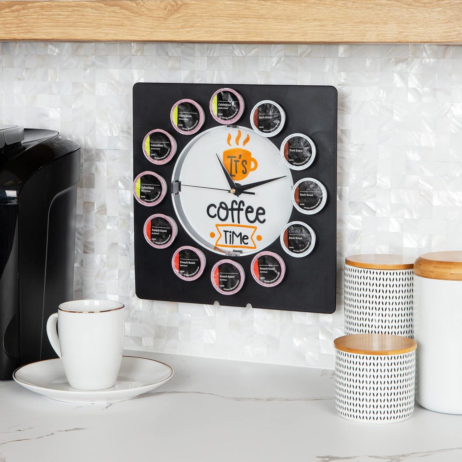 imageMind Reader Single Serve Coffee Pod Clock 12 Pod Capacity Countertop or Wall Mount 125 L x 425 W x 1225 H Black
