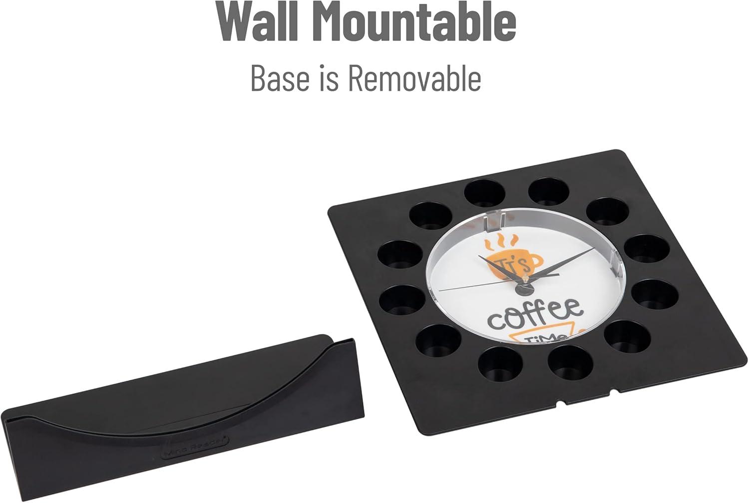 imageMind Reader Single Serve Coffee Pod Clock 12 Pod Capacity Countertop or Wall Mount 125 L x 425 W x 1225 H Black
