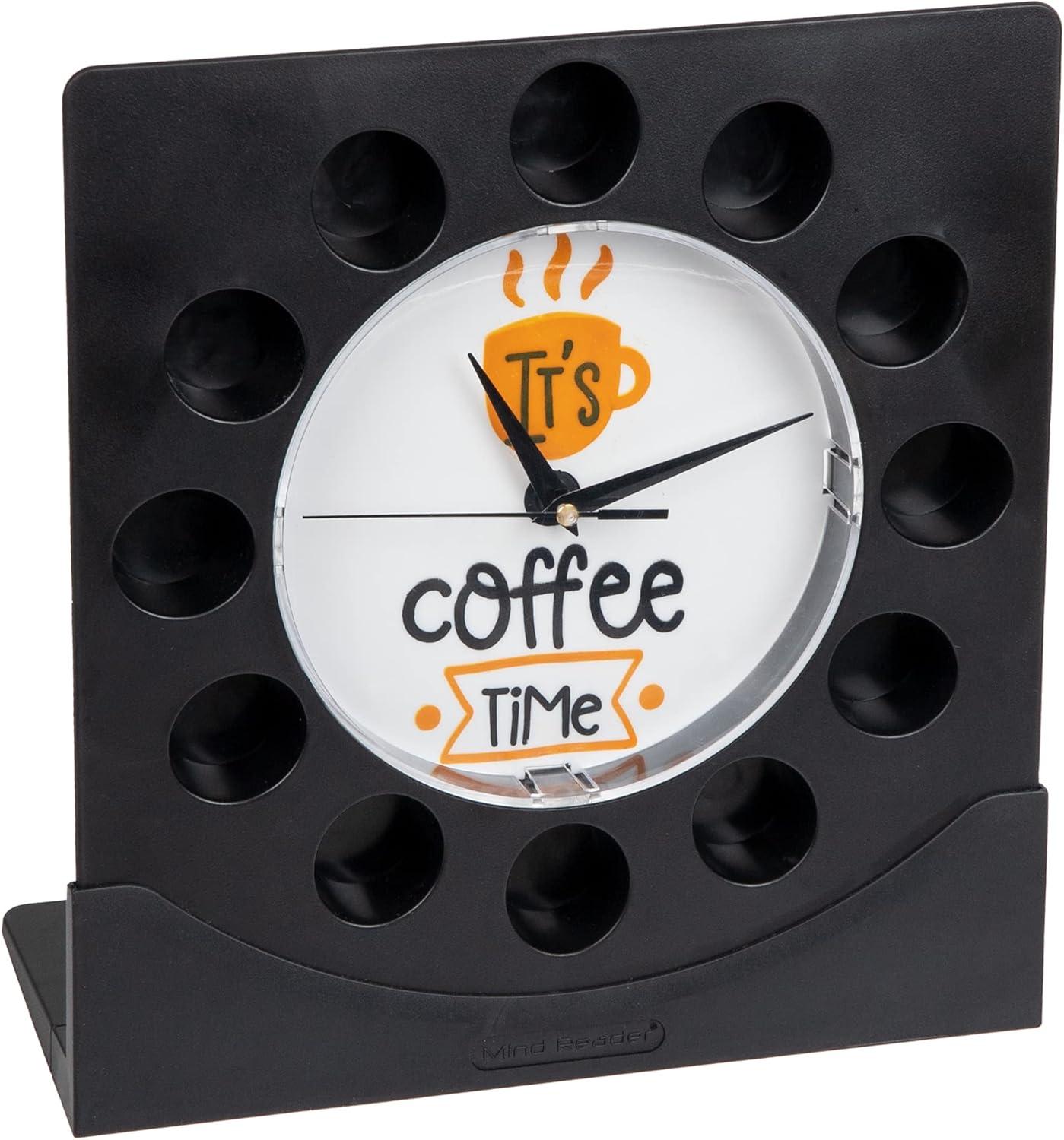 imageMind Reader Single Serve Coffee Pod Clock 12 Pod Capacity Countertop or Wall Mount 125 L x 425 W x 1225 H Black