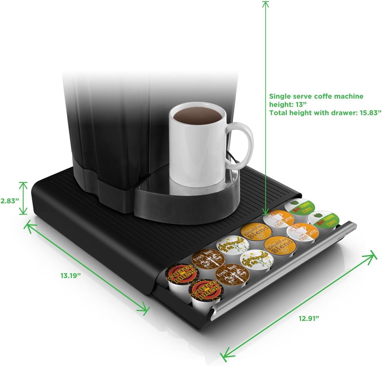 imageMind Reader Single Serve Coffee Pod Drawer 36 Pod Capacity Countertop Organizer 1325L x 1275W x 275H BlackBlack