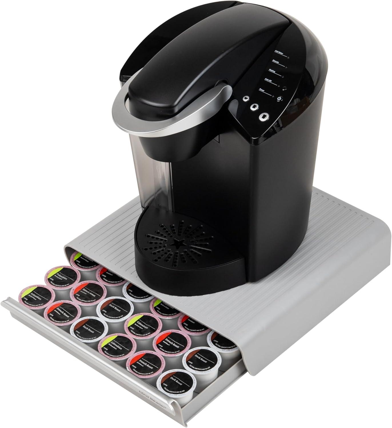 imageMind Reader Single Serve Coffee Pod Drawer 36 Pod Capacity Countertop Organizer 1325L x 1275W x 275H RedGray