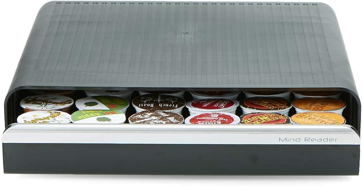 imageMind Reader Single Serve Coffee Pod Drawer Set of 2 36 Pod Capacity Countertop Organizer 1275 L x 13 W x 3 H BlackBlack