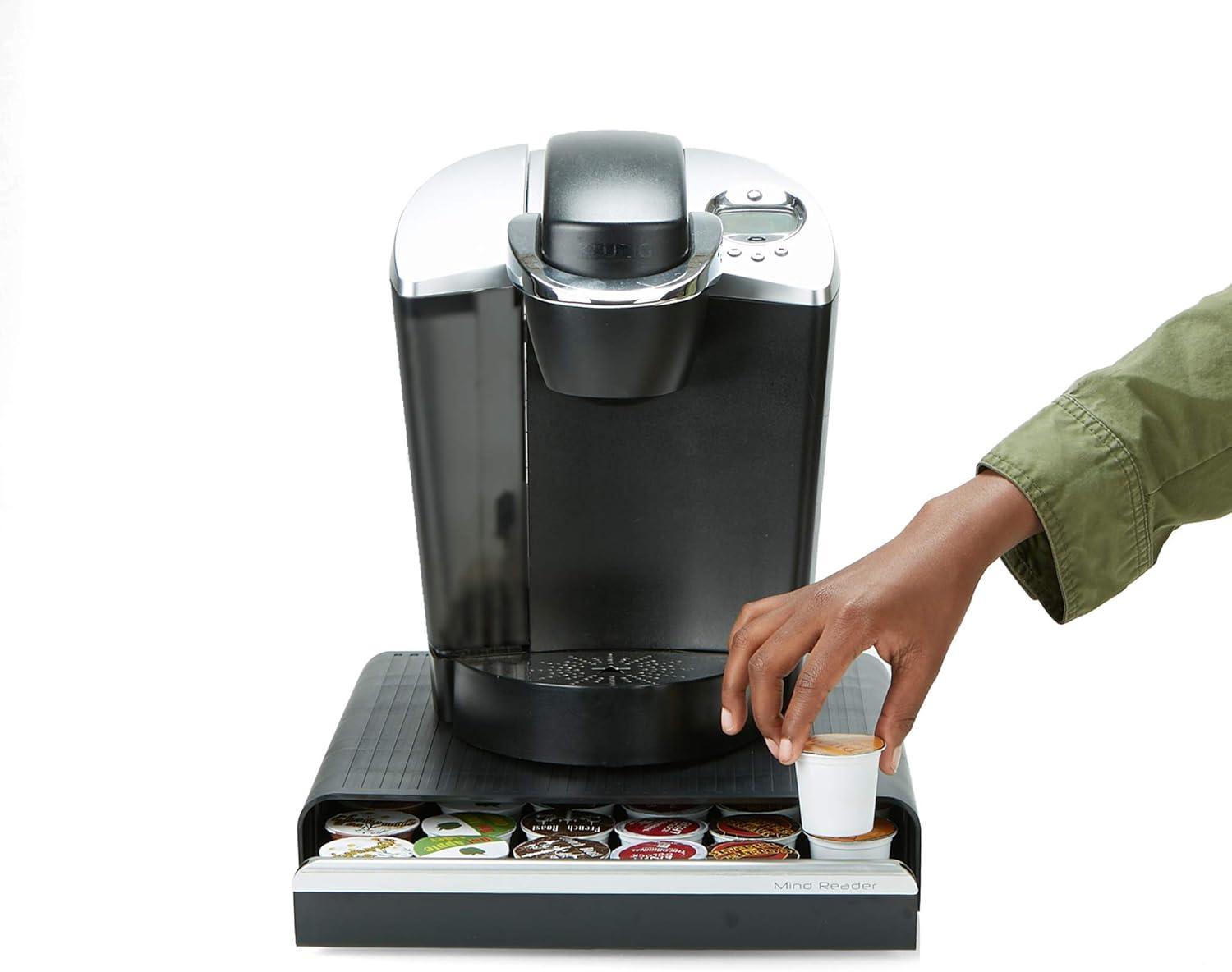 imageMind Reader Single Serve Coffee Pod Drawer Set of 2 36 Pod Capacity Countertop Organizer 1275 L x 13 W x 3 H BlackBlack