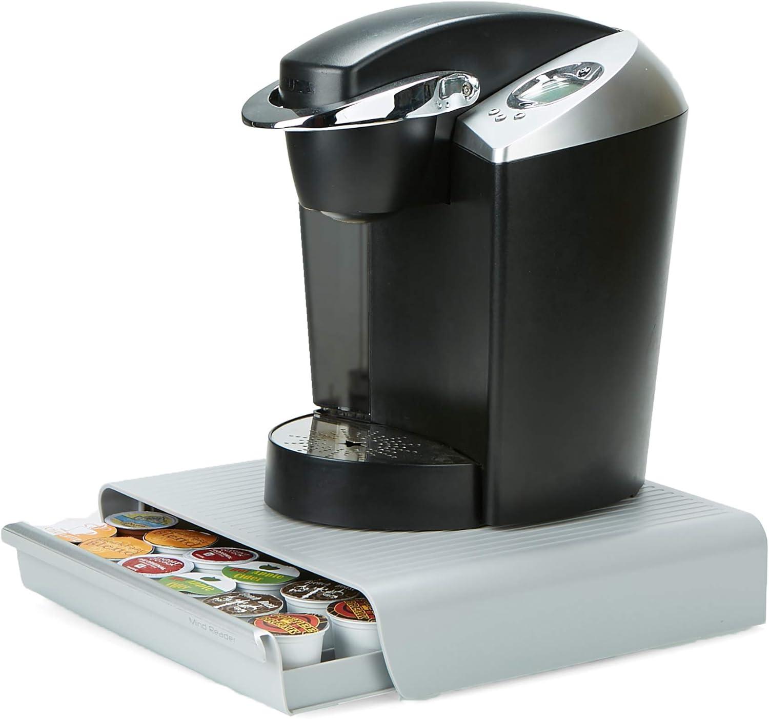 imageMind Reader Single Serve Coffee Pod Drawer Set of 2 36 Pod Capacity Countertop Organizer 1275 L x 13 W x 3 H BlackGray