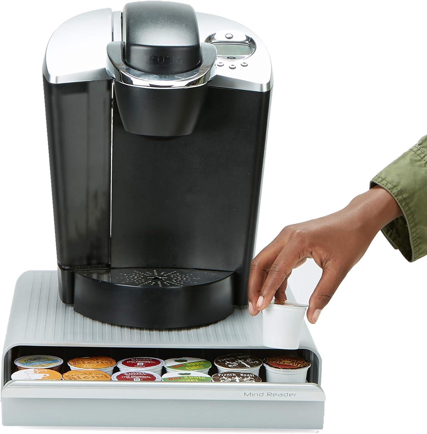 imageMind Reader Single Serve Coffee Pod Drawer Set of 2 36 Pod Capacity Countertop Organizer 1275 L x 13 W x 3 H BlackGray
