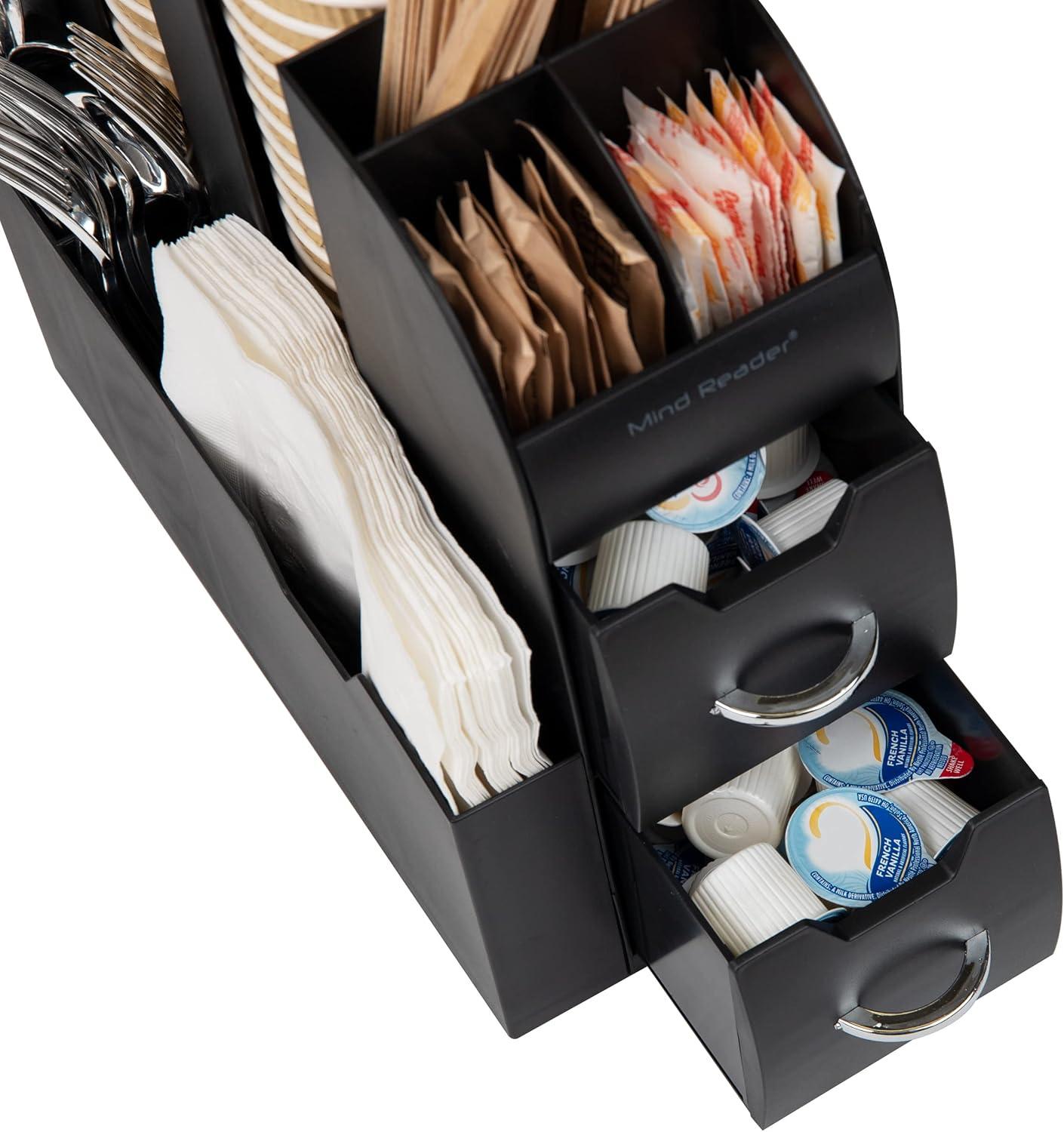 imageMind Reader Single Serve Coffee Pod Drawer and Cup Condiment Set 2 Pcs 36 Pod Capacity 535L x 1125W x 1115H Black