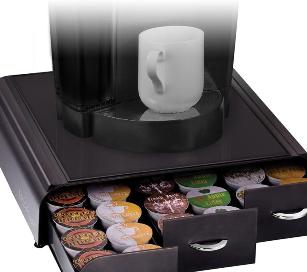 imageMind Reader Single Serve Coffee Pod Organizer with 3 Drawers 36 Pod Capacity Countertop 135L x 1225W x 25H RedBlack