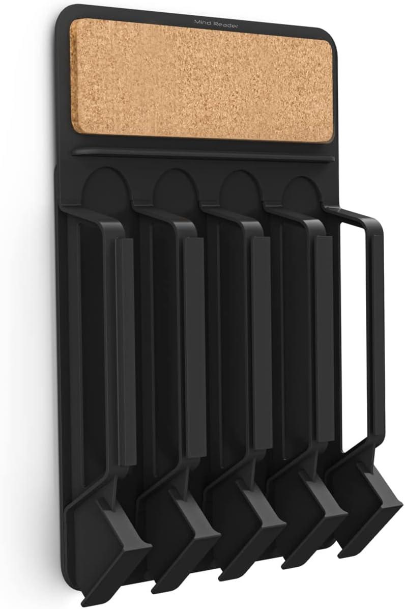 imageMind Reader Single Serve Pod Organizer Wall Mount 20 Pod Capacity Magnetic or Adhesive 1075L x 155W x 25H Black20 Pod Capacity Pack of 4