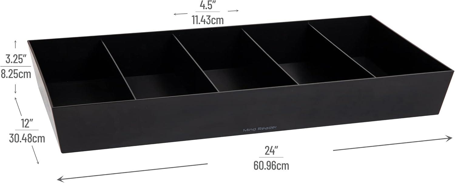 imageMind Reader Snack Tray Countertop Organizer Snack Tray Pantry Breakroom Kitchen 24L x 12W x 325H BlackBlack