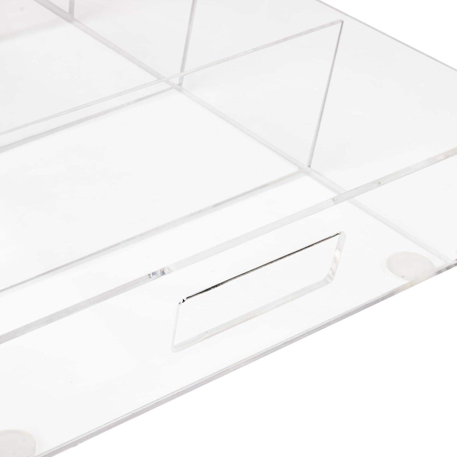 imageMind Reader Snack Tray Countertop Organizer Snack Tray Pantry Breakroom Kitchen 24L x 12W x 325H BlackClear