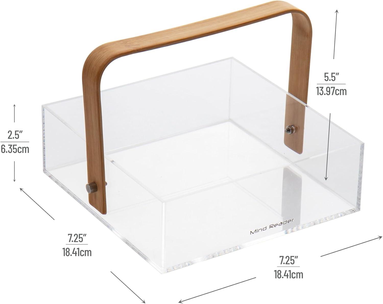 imageMind Reader Tea Bag Organizer Tea Station Countertop Caddy Rayon from Bamboo and Acrylic 1175L x 6W x 6H BrownNakin Holder