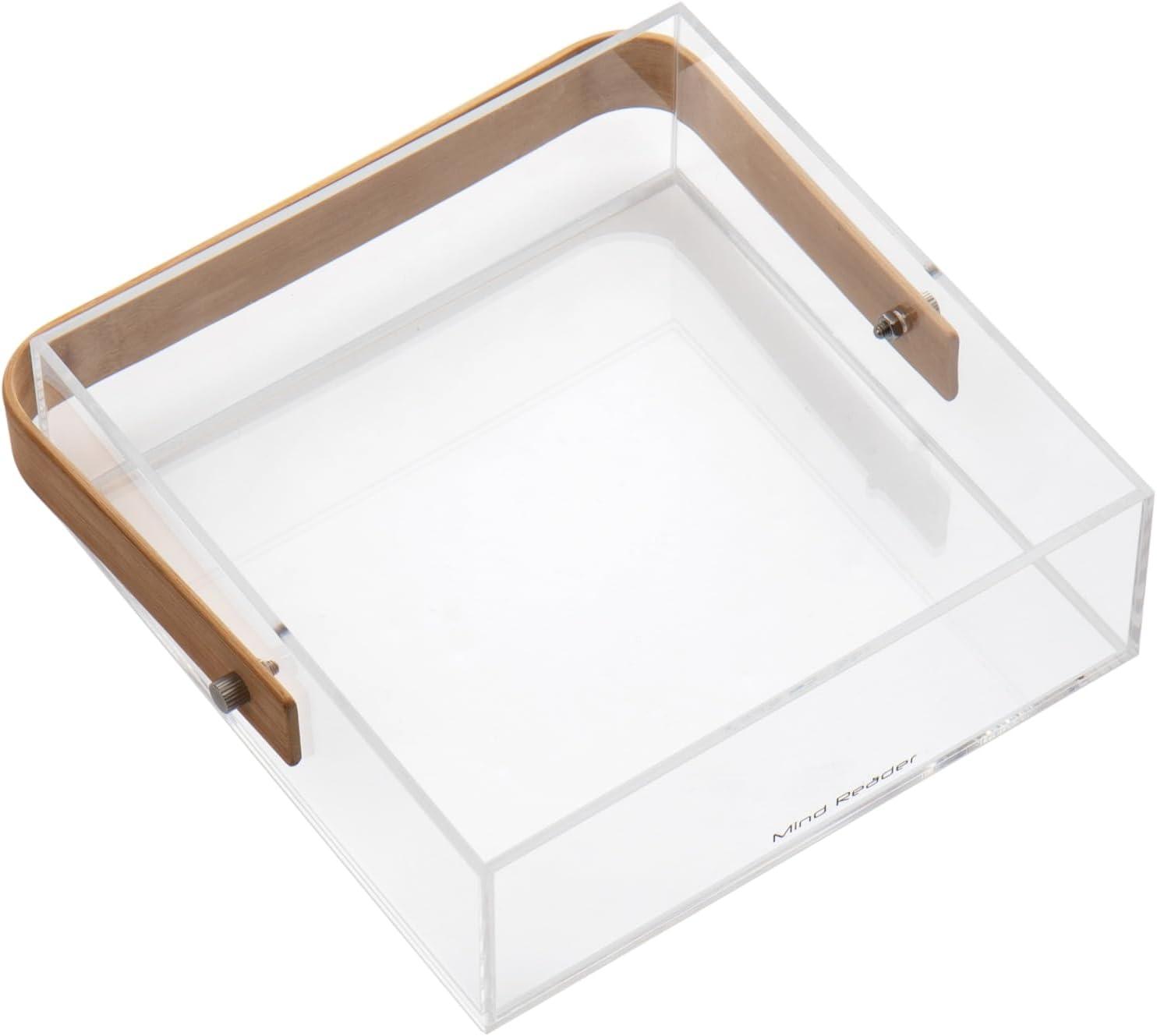 imageMind Reader Tea Bag Organizer Tea Station Countertop Caddy Rayon from Bamboo and Acrylic 1175L x 6W x 6H BrownNakin Holder